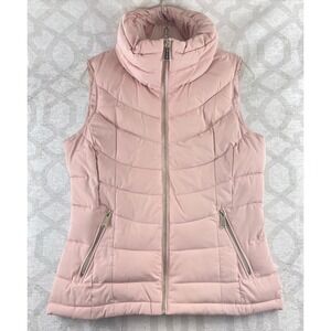 Calvin Klein Womens Pink Quilted Puffer Vest Funnel Neck Zip Up M8XT7444 Size M